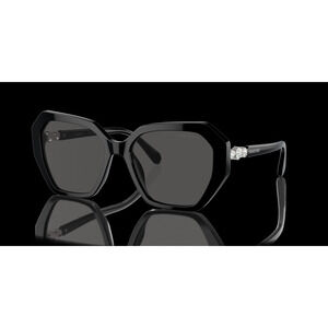 Swarovski SK6017 100187 Shiny Black/Dark Grey Lens 56mm Women's Sunglasses